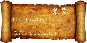 Niki Katalin névjegykártya