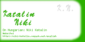 katalin niki business card